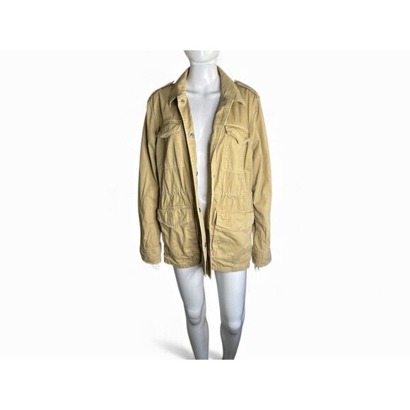 Gap Utility Jacket Women’s Medium Button Snap Beige Khaki Chore Coat - Picture 9 of 9